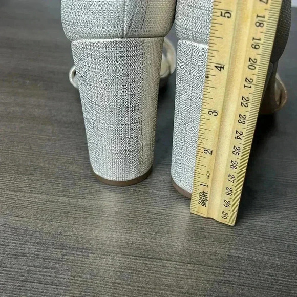 Sam Edelman Yaro Heels Pewter Metallic Champagne Gold Sandals - Picture 5 of 10